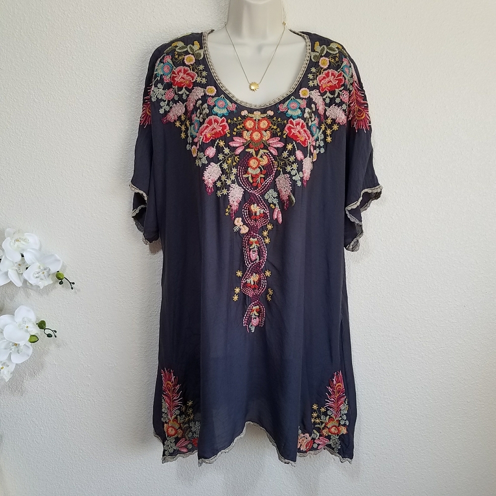 Johnny Was Bellefleur Embroidered Blouse